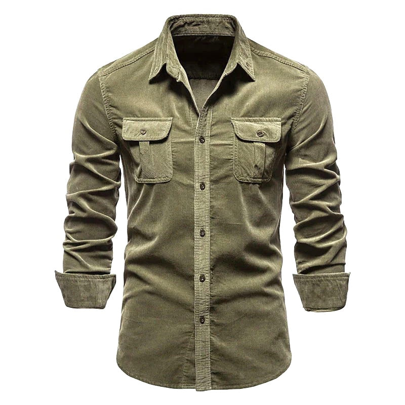 Men's Corduroy Button-up Shirt