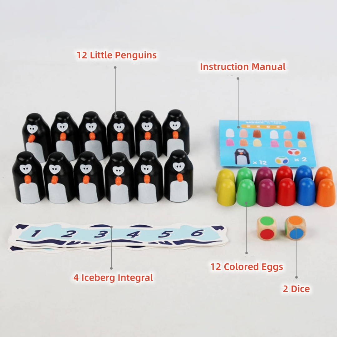 Wooden Penguin Memory Training Game