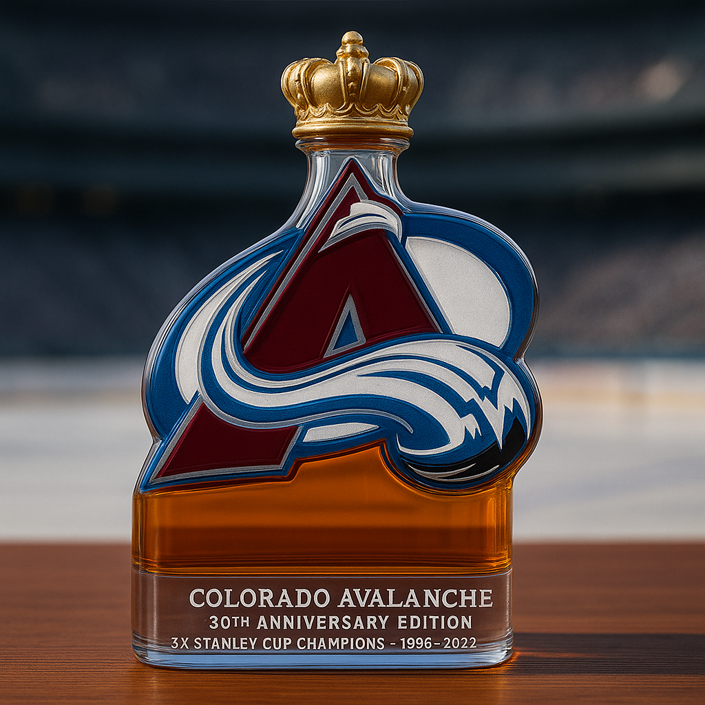 Colorado Avalanche 30th Anniversary Whiskey Bottle