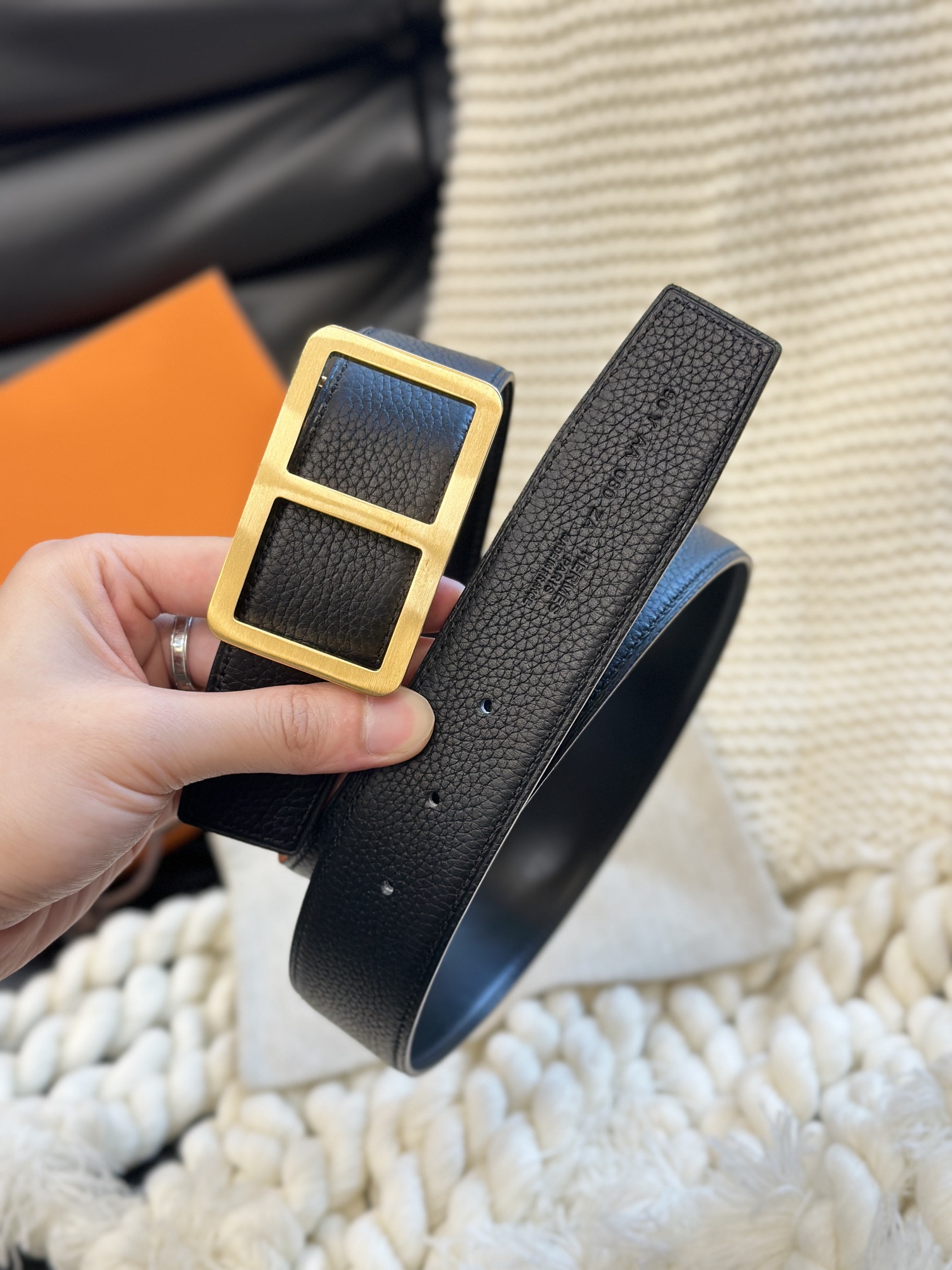Hermès Men's Double-Faced Cowhide Belt