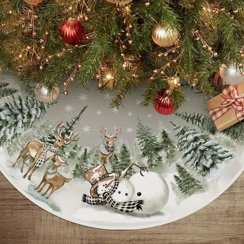 🎄What a Great Gift!🎅Nativity Christmas Tree Skirt, Jesus Christian Winter Holiday Tree Mat Decoration-Buy 2 Free Shipping