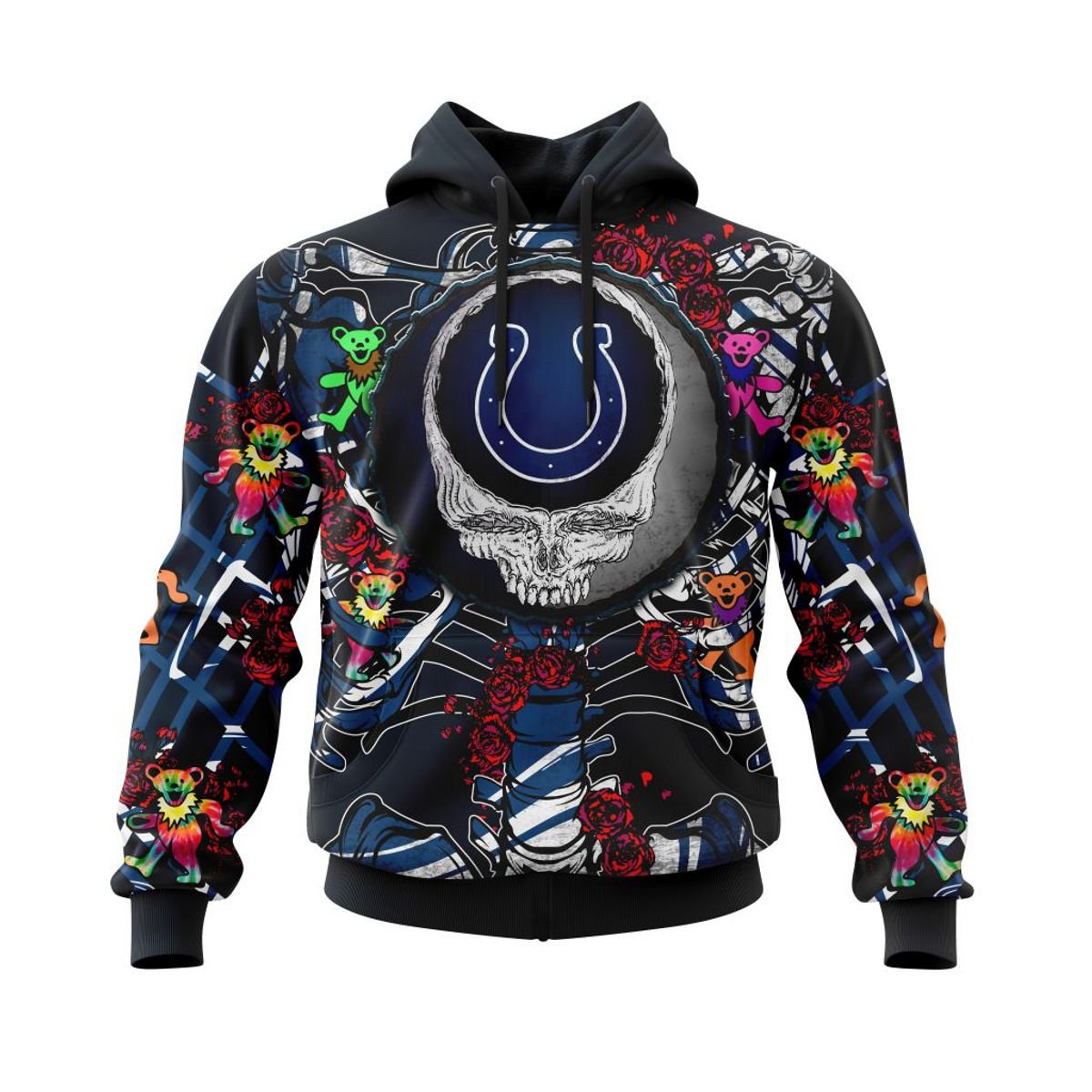 INDIANAPOLIS COLTS 3D HOODIE MIX GRATEFUL DEAD