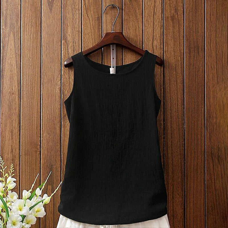 Texture Round Neck Comfy Casual Tank Top