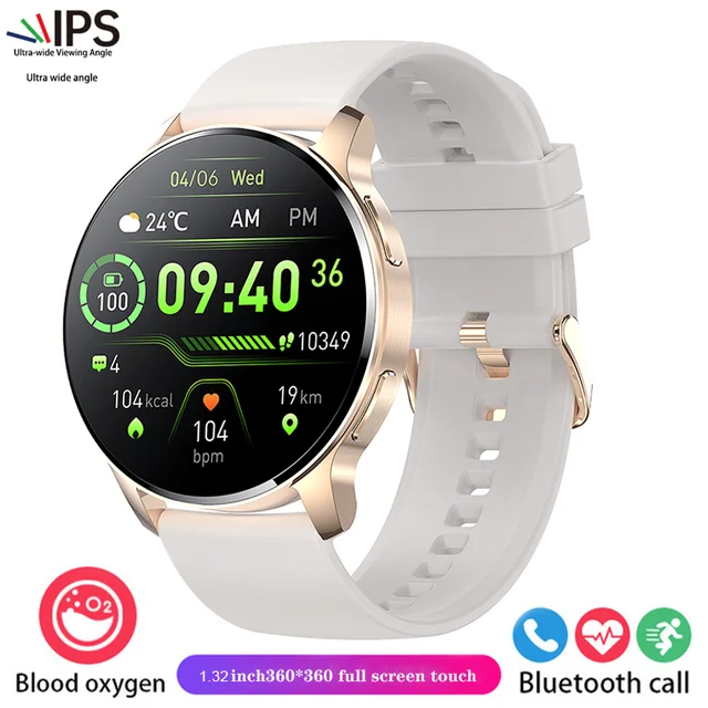 New women's smartwatch 1.32-inch Full screen touch Heart rate Blood oxygen Monitor HD Bluetooth Call Smartwatch for Android IOS