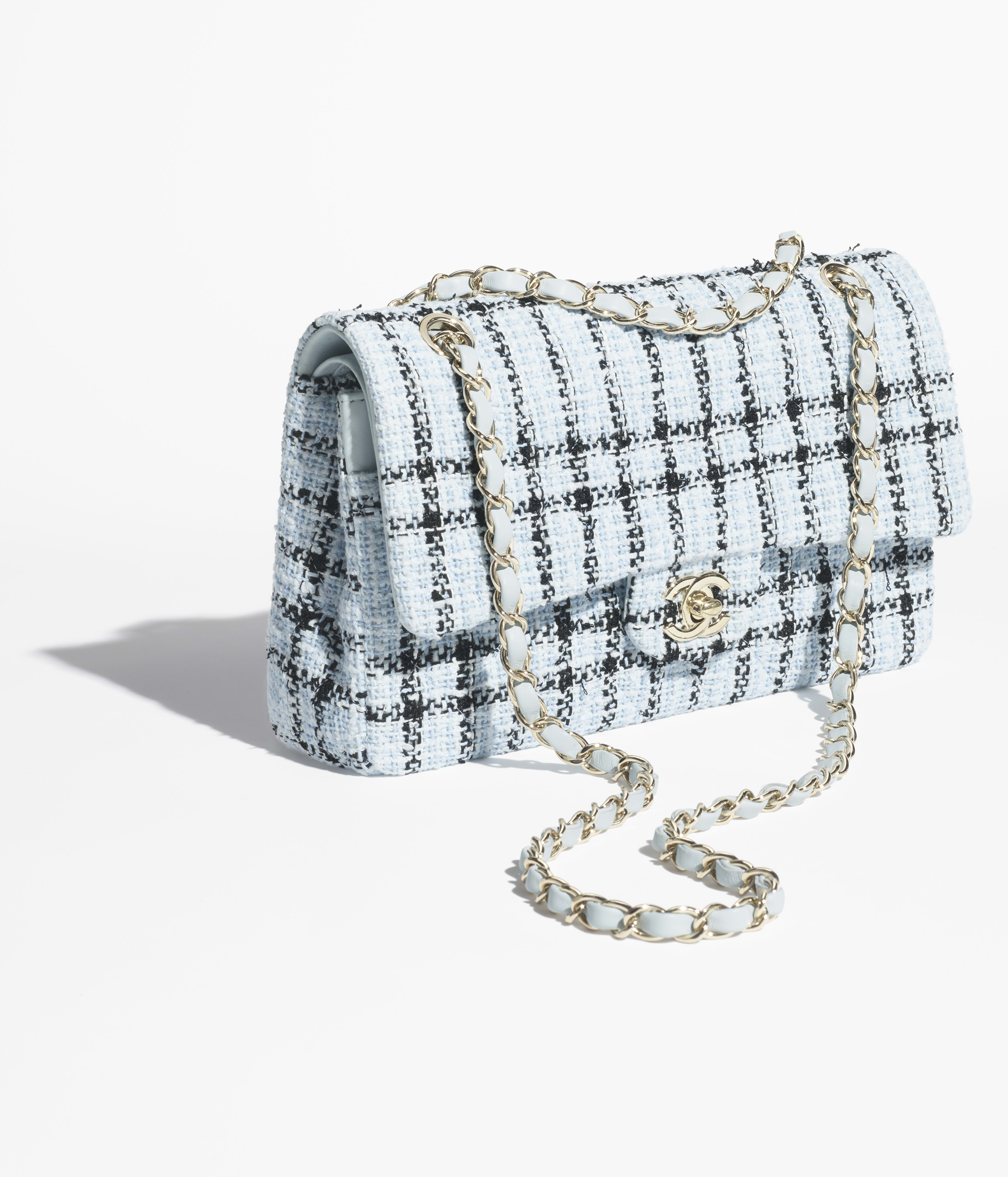 Chanel Classic 11.12 Handbag Light Blue Tweed A01112-B20599-NAGGC