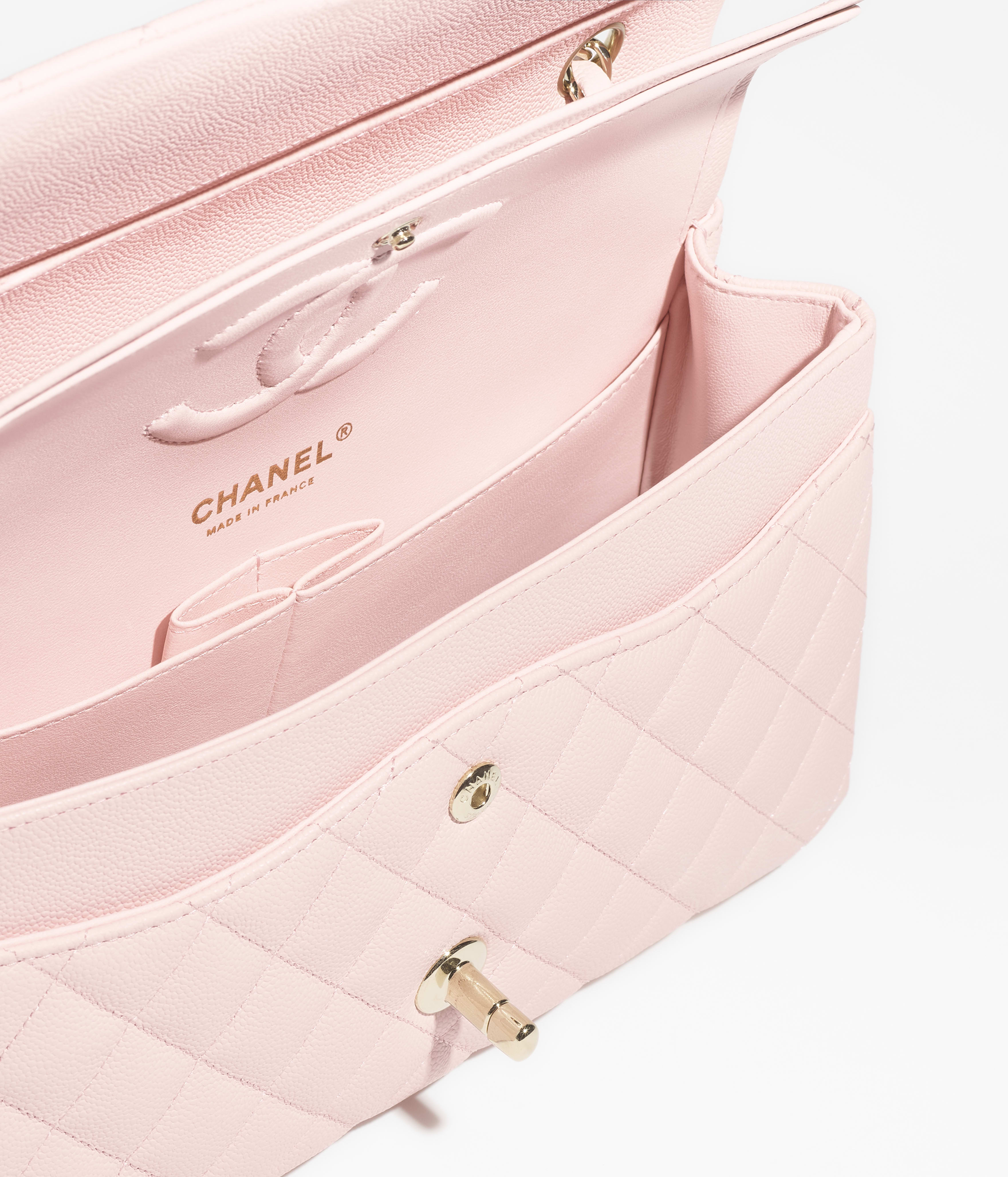 Chanel Classic 11.12 Bag Grained Shiny Calfskin & Gold-Tone Metal Pale Pink A01112-B10583-NAGEO