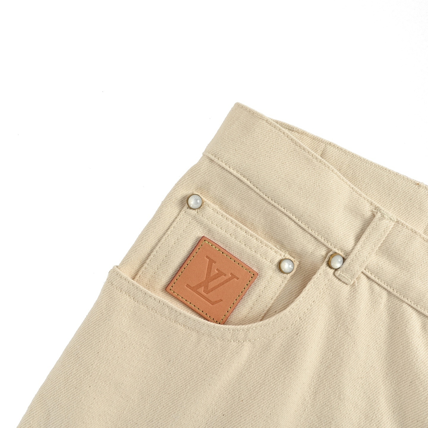 Louis Vuitton 25Fw Pocket Leather Label Jeans