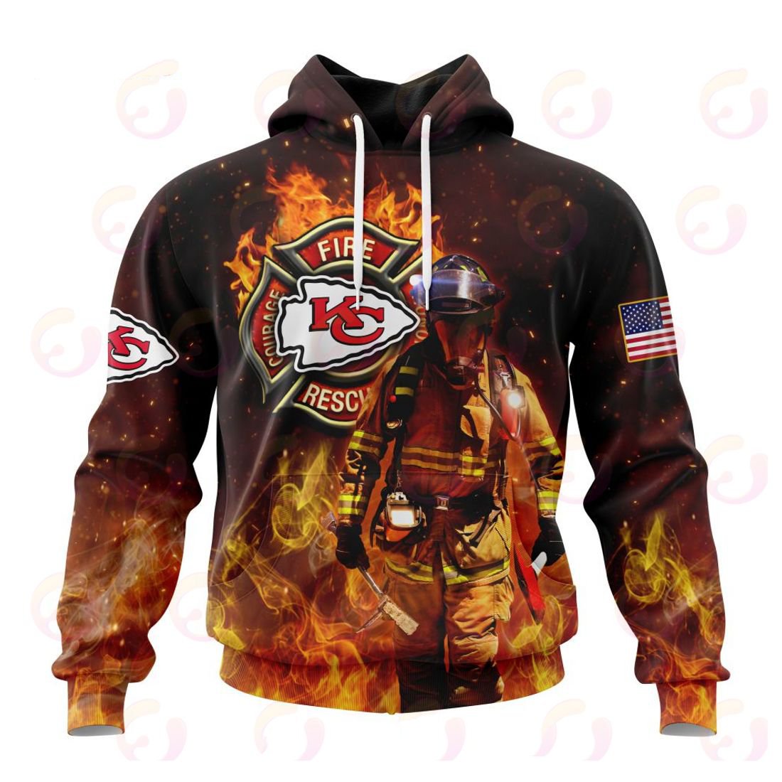 KANSAS CITY CHIEFS HONOR FIREFIGHTERS – FIRST RESPONDERS 3D HOODIE