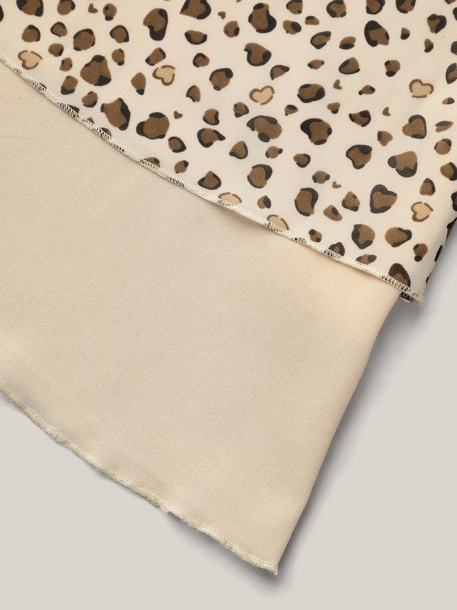 Polka Dot Print Ruffled V-Neck Layered Shirt