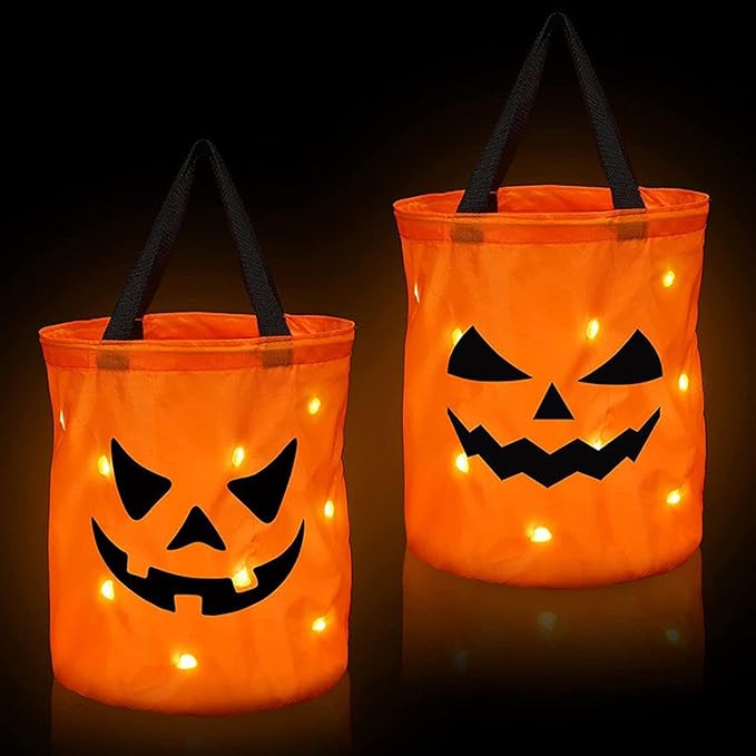 🔥Hot Sale🔥3 PCS-Halloween LED Light Up Trick Or Treat Bags