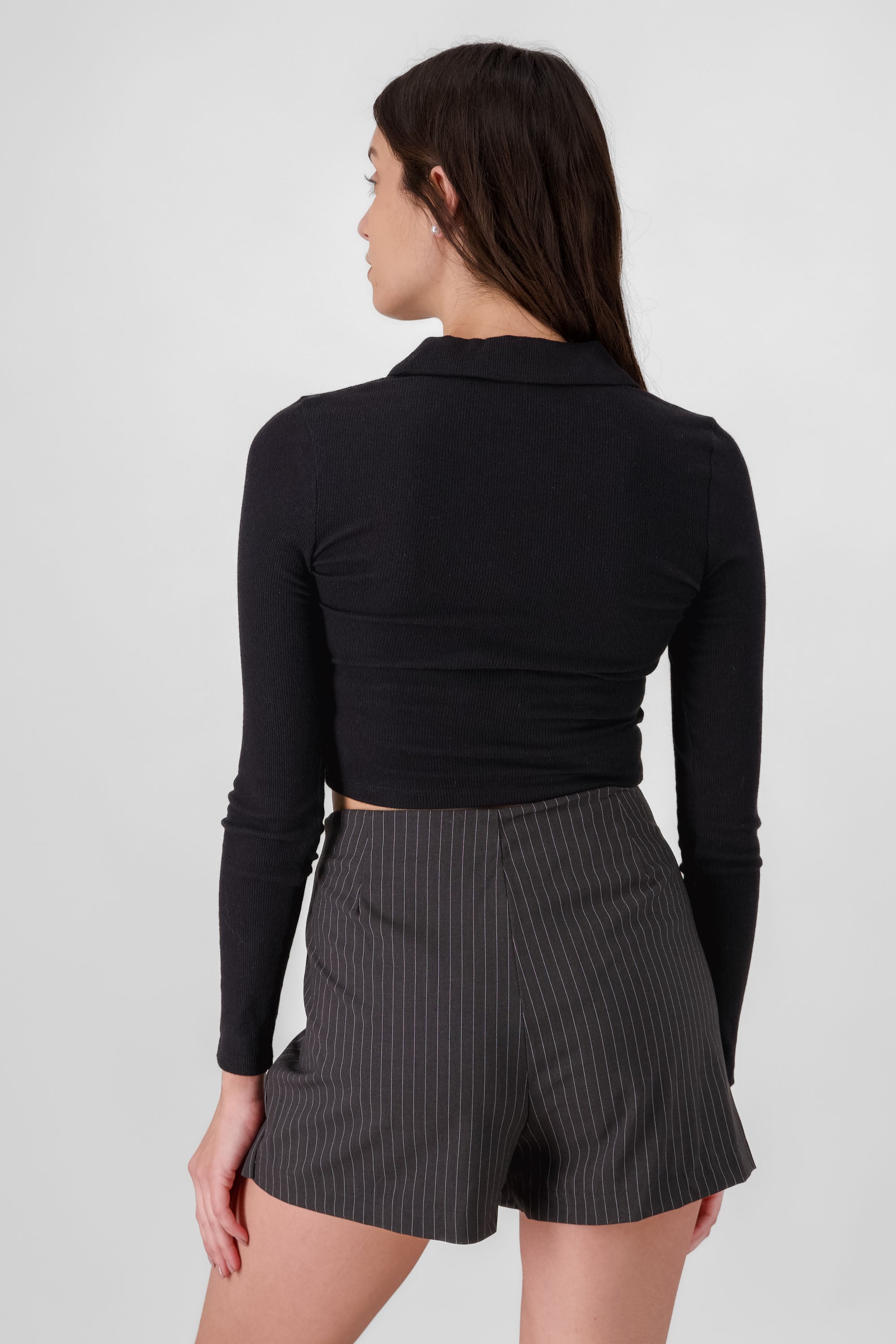 Ribbed Top with Zipper