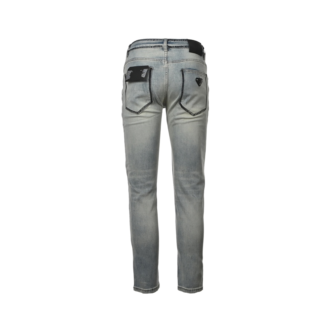 Prada Back Sketch Triangle Logo Jeans