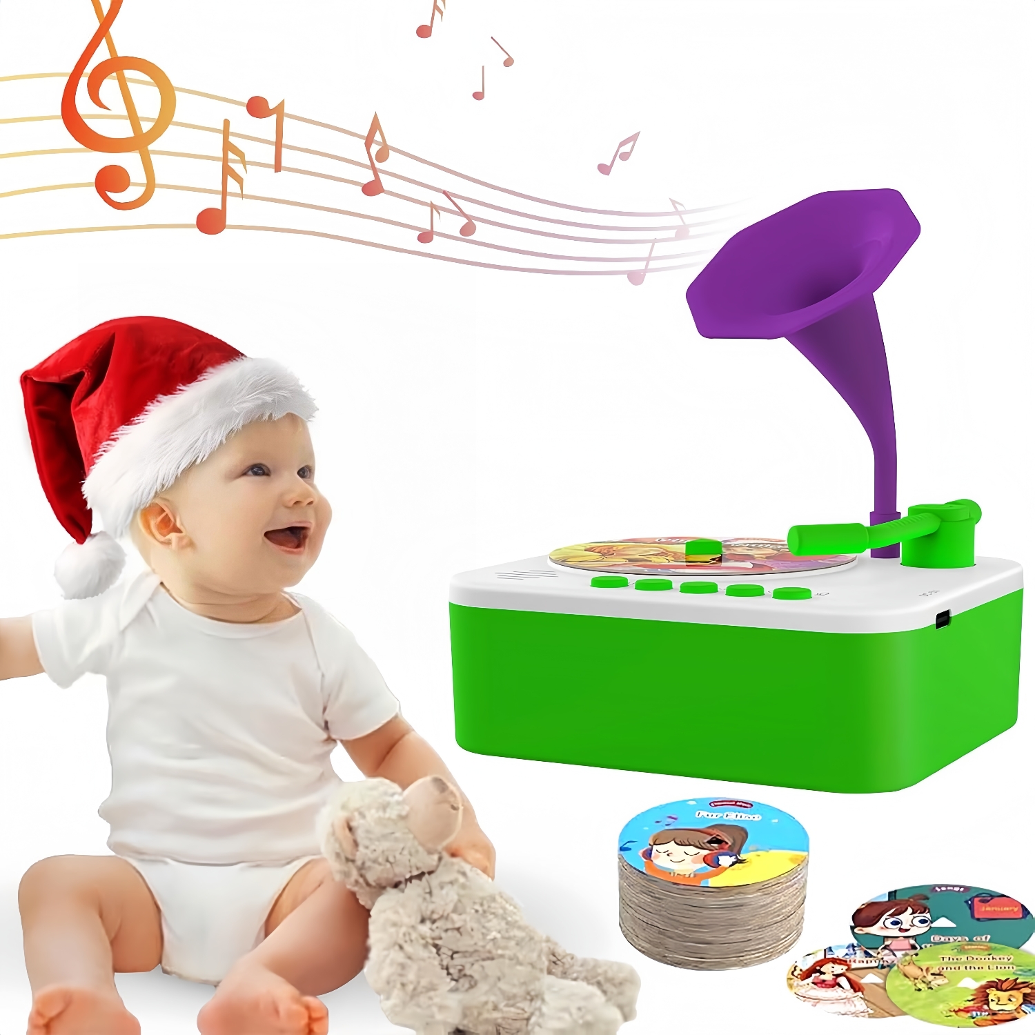 🏆Flash Sale⚡Kids Phonograph with 96 Cards