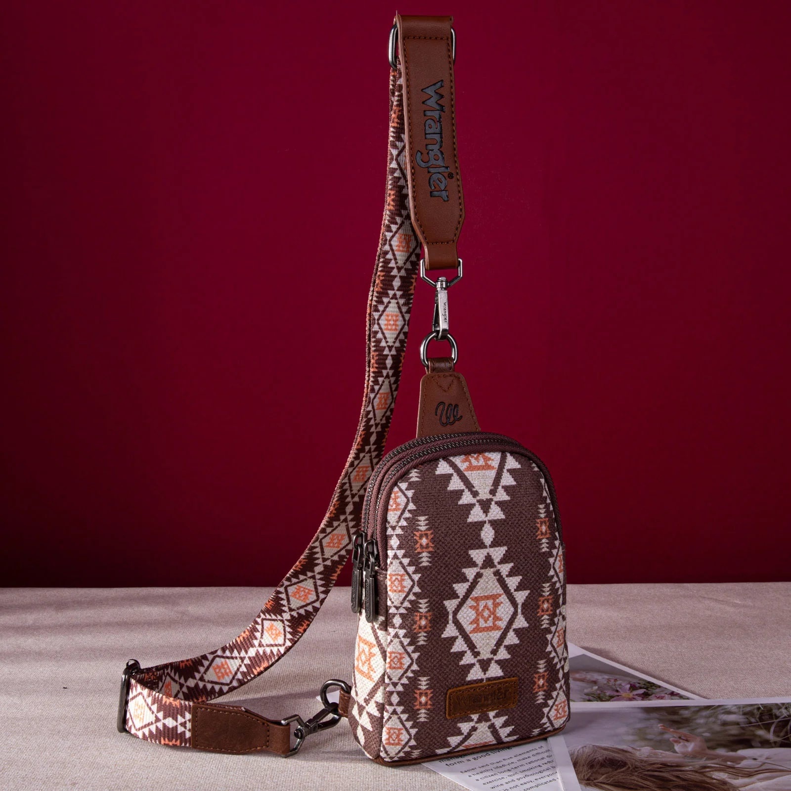 Southwestern Print Canvas Crossbody/Sling/Chest Bag