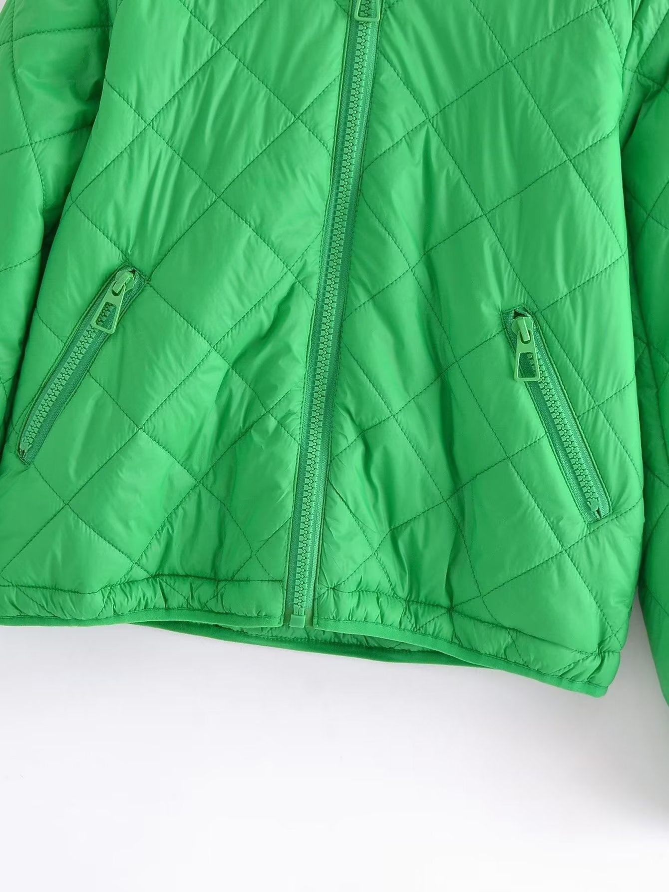 Fall Women Clothing Hooded Quilted Cotton-Padded Jacket Loose Jacket Coat