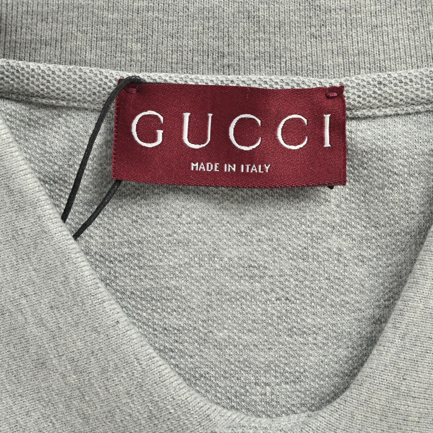 Gucci 25ss contrast color collar lettering laser embroidered Polo short sleeve