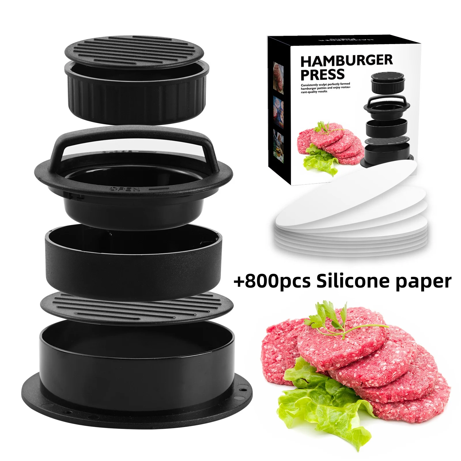 👍Last Day Promotion 60% OFF💥3 in 1 Hamburger Press Patty Maker--BUY 2 GET 10% OFF & FREE SHIPPING