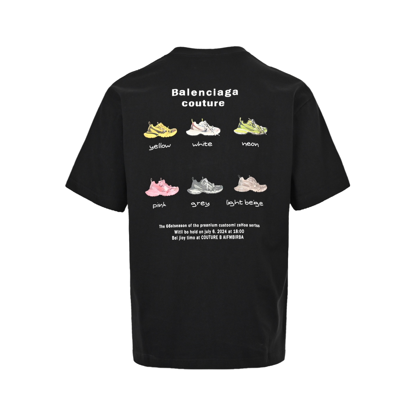 Balenciaga 25ss dad shoes with lettering print short sleeves