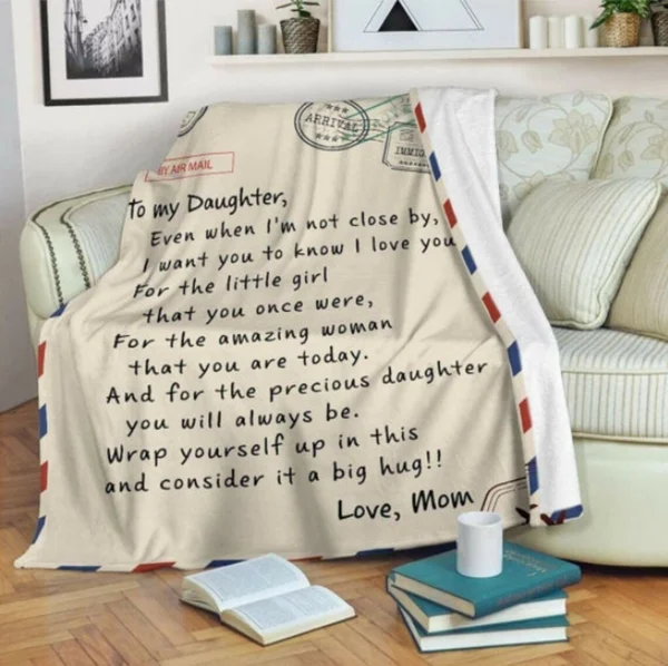 (🎁2024 New Year Hot Sale🎁)🎁Daughter's Gift - Letter Blanket Gift- Sweet Words To My Daughter (49% OFF TODAY)