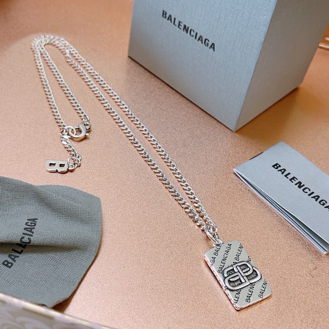 Balenciaga BB Square Chain Necklace