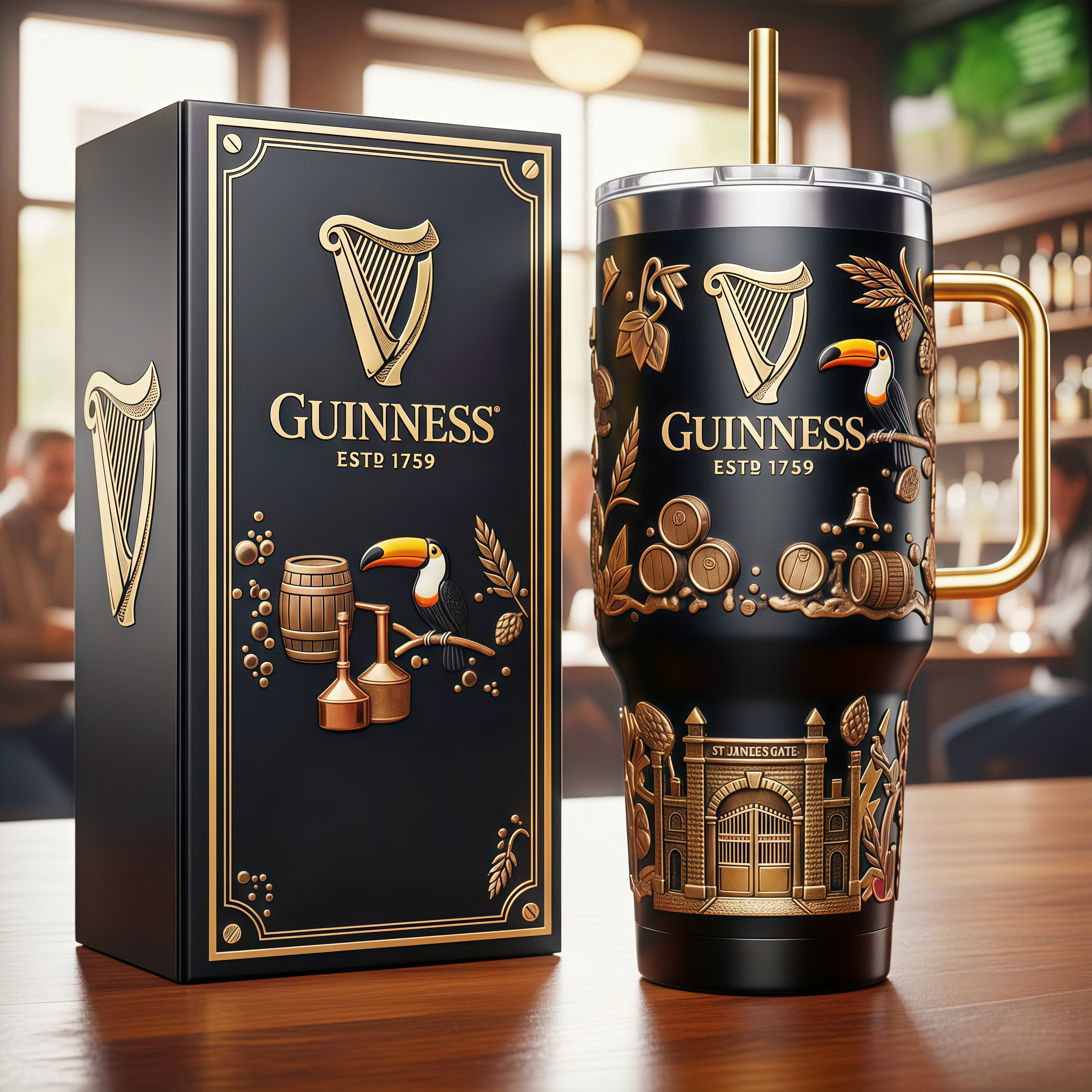 Guinness Classic-Themed Insulated Tumbler