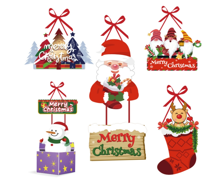 Christmas decoration door hanging New Year's party Christmas hanging snowman Christmas tree door hanging