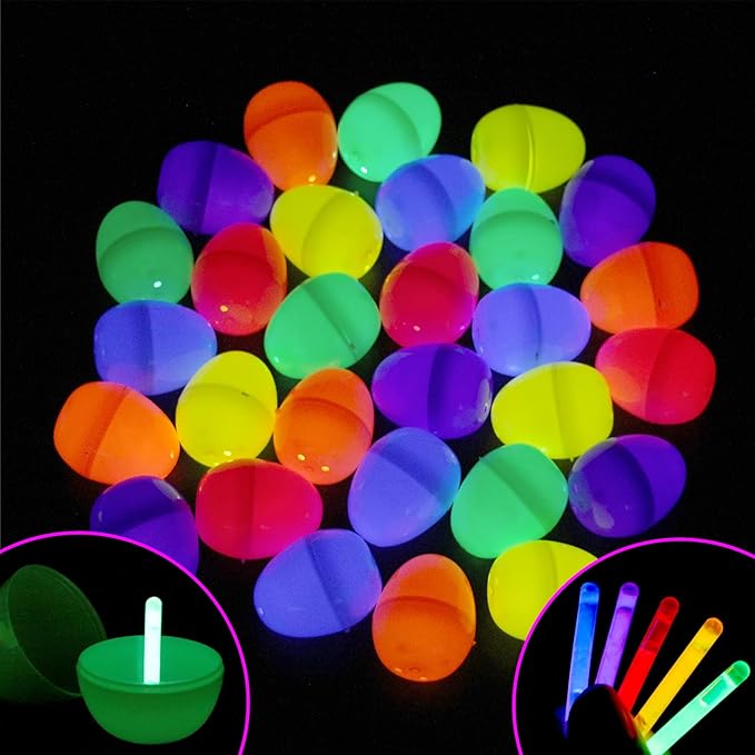 🔥Last Day 50% OFF🔥Eggs with Mini Glow Sticks(Set OF 6 Colors/green,orange,pink,yellow,blue,purple)