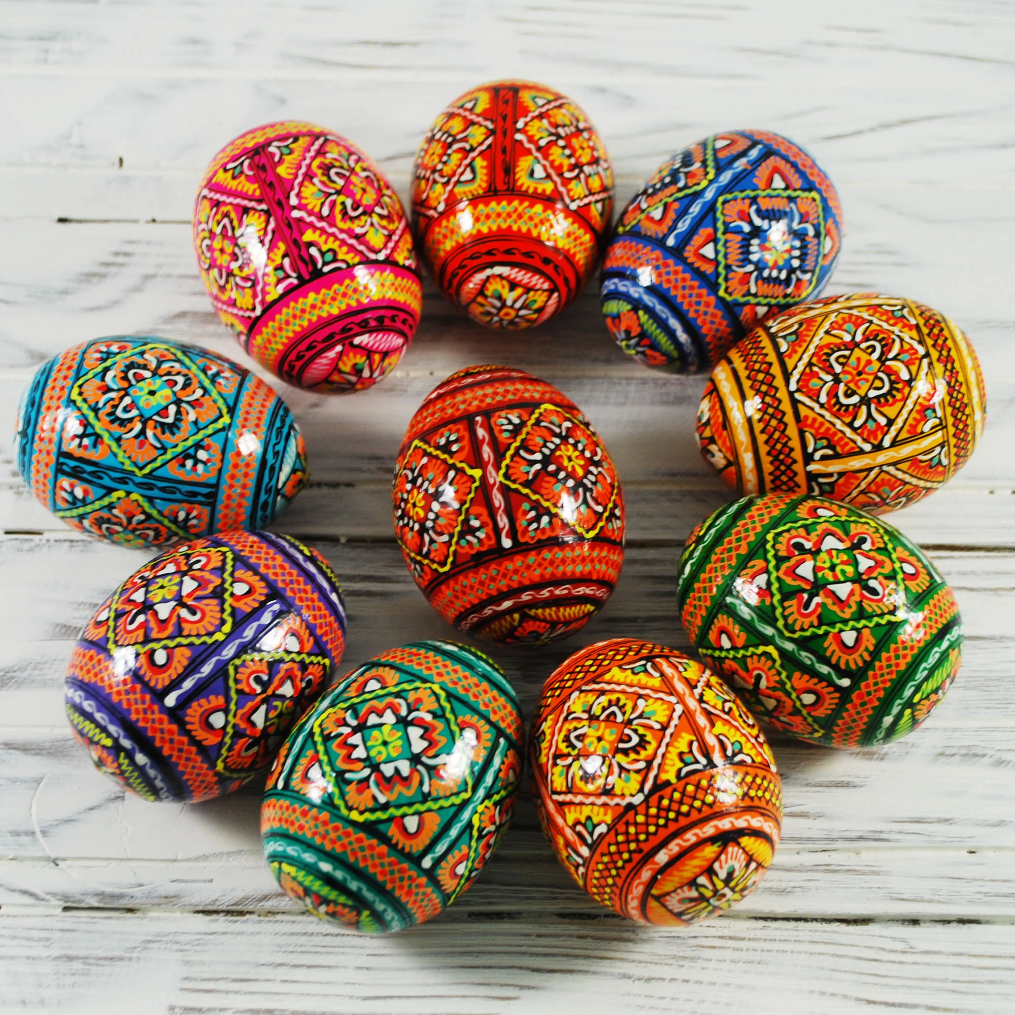 🔥ON SALE🔥6Pcs/Set Easter eggs - Painted traditional wooden eggs (Random Color）