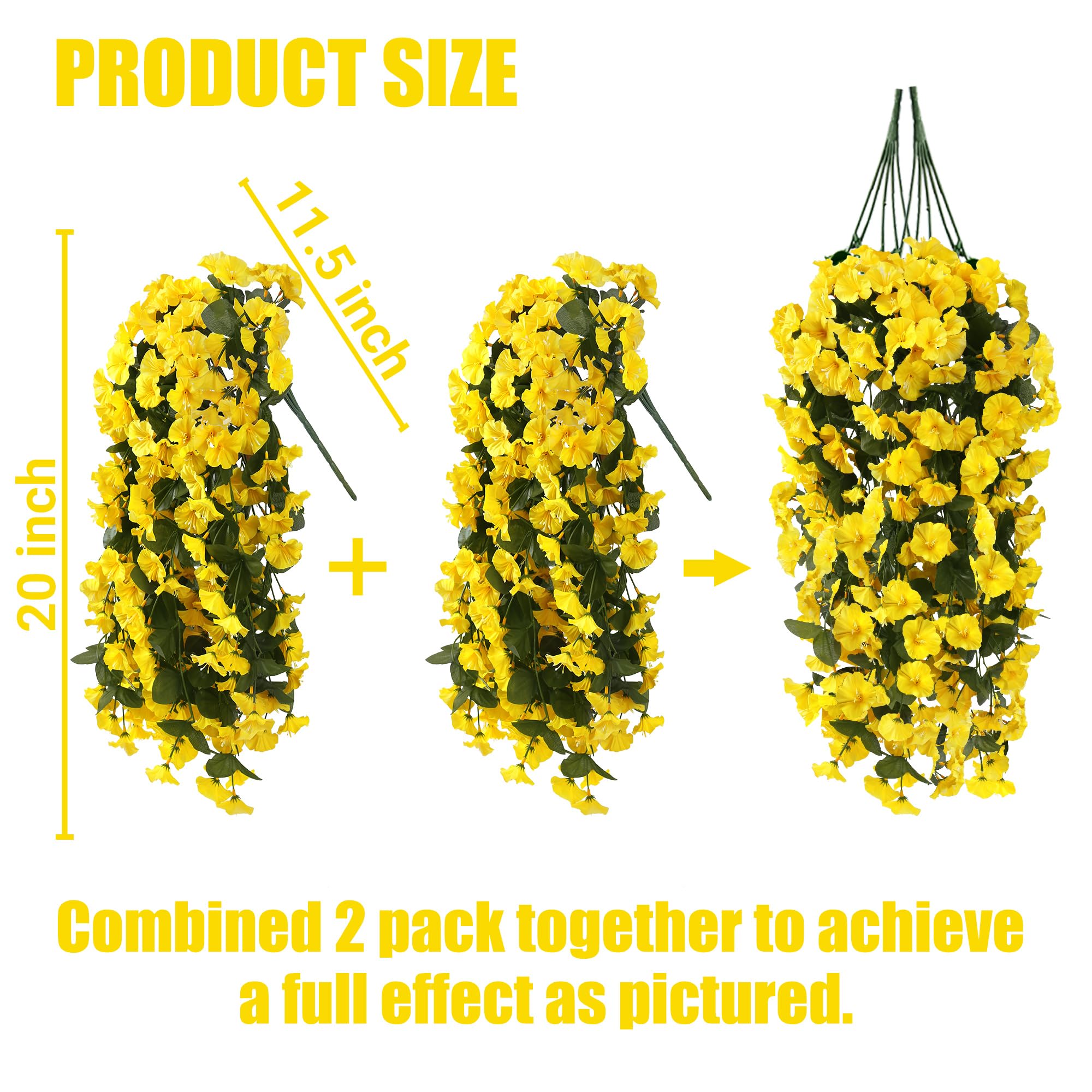 🔥Last Day 49% OFF🔥4PCS Faux Silk UV Resistant Realistic Morning Glory Trailing Vines