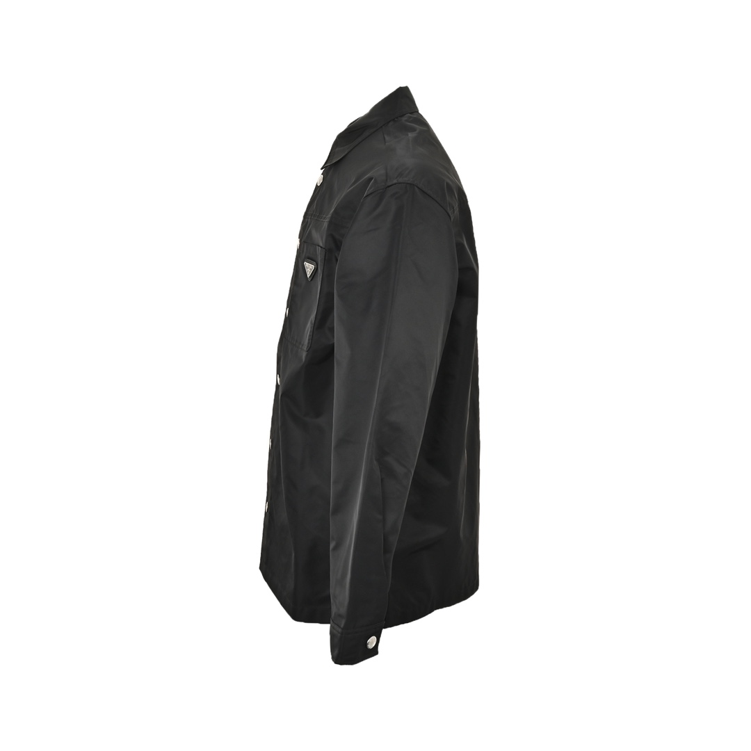 Prada 24Fw high-density triangle logo nylon shirt jacket