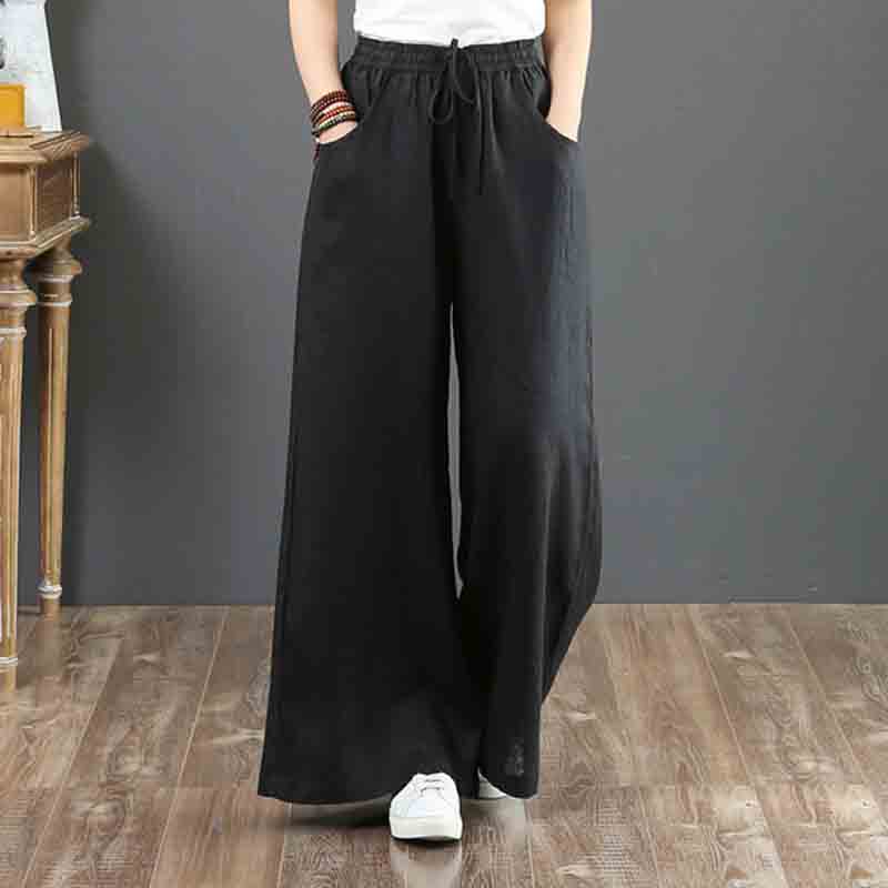 Basic Comfy Elastic Waist Drawstring Pants