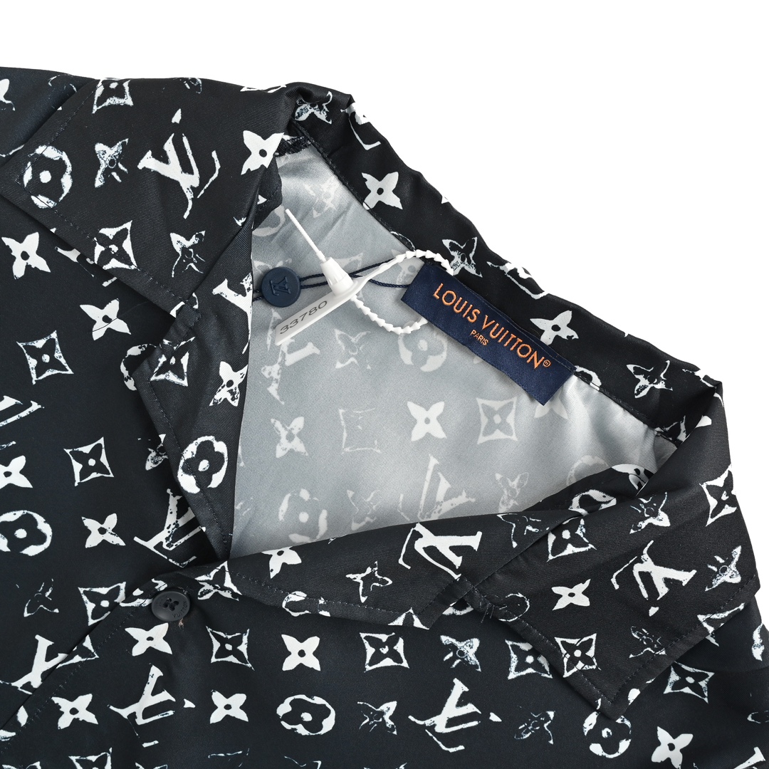 Louis Vuitton 24ss full print monogram silk suit short sleeve shirt