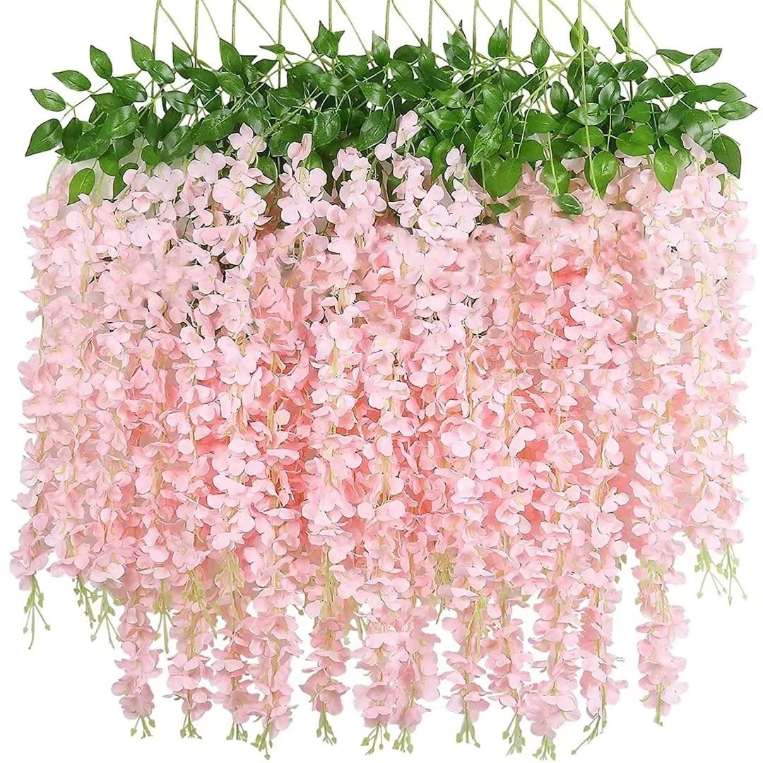 💐 12 Pack/Set Wisteria Flower Vines Garland, 3.75 Feet Artificial Flower Strings