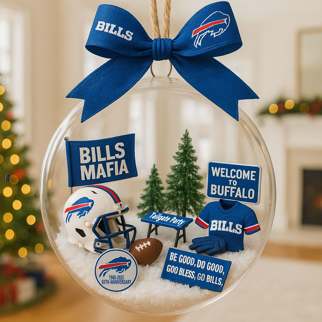 Buffalo Bills 65th Anniversary Snow Globe Ornament