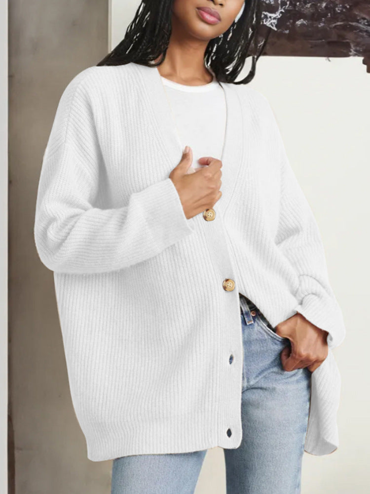 Popular Solid Color Cardigan Sweater Coat for Women