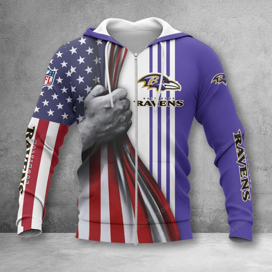 BALTIMORE RAVENS 3D HOODIE SKULL0804