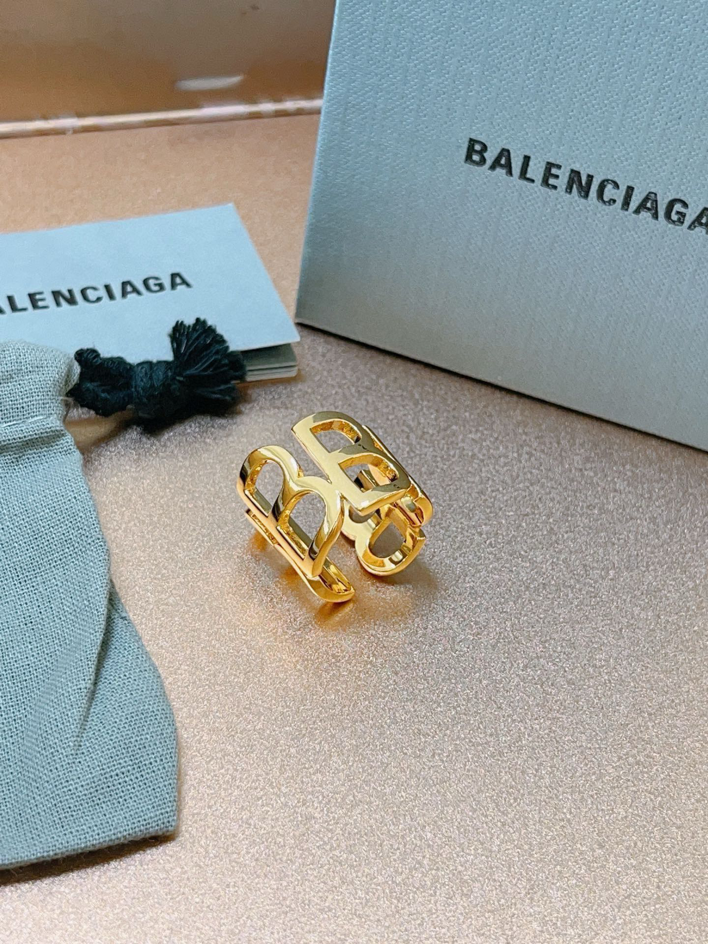 Balenciaga hollow gold ring