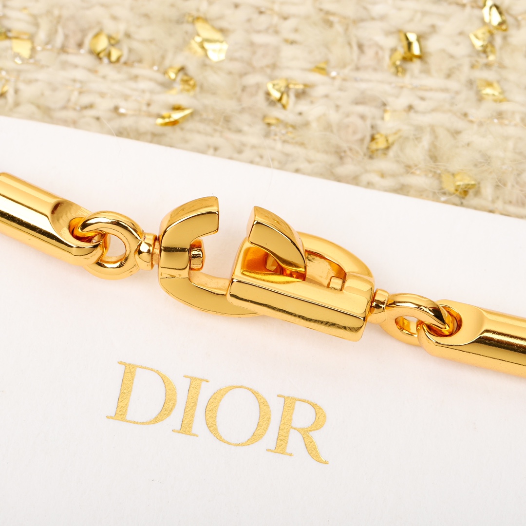 Dior CD braided leather bracelet