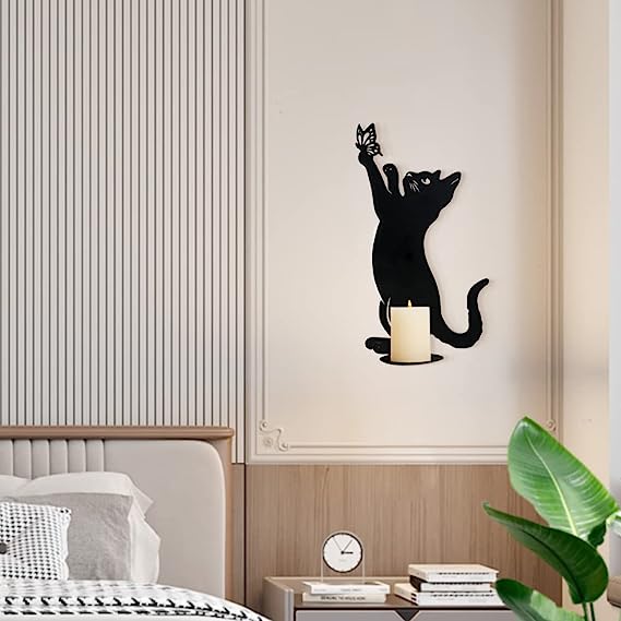 (🔥Last Day Promotion-SAVE 60% OFF)-Black Cat Candle Holder-BUY 2 FREE SHIPPING