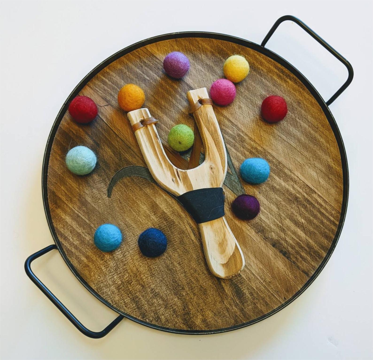 Wood Slingshot with Felt Ammo | Party Favors