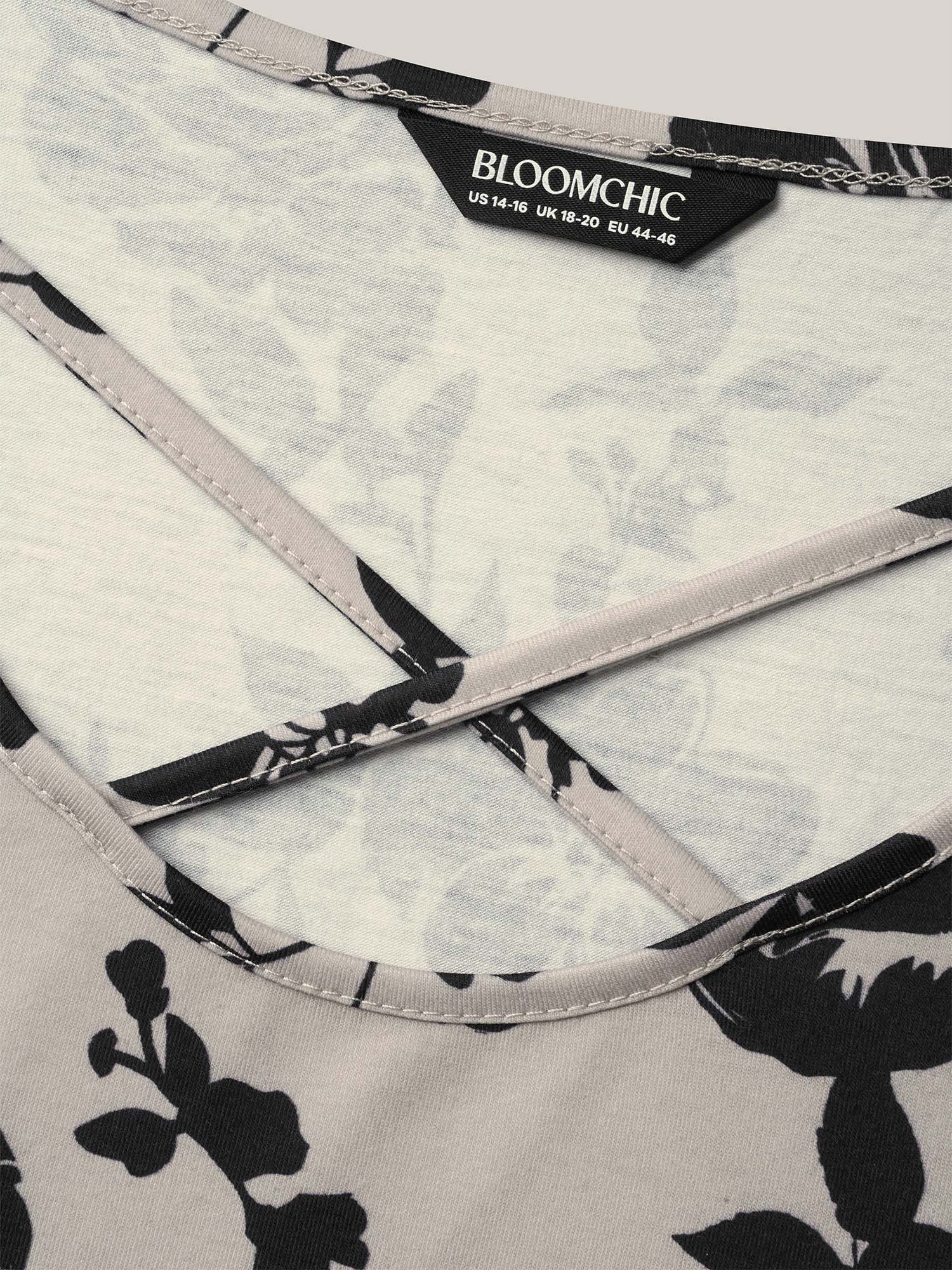 Rosy Print Neck-Tie Fitted Vest