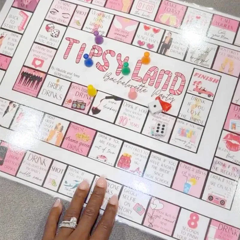 On Sale🔥Tipsy Land Bachelorette Party Game - Fun Drinking Game for Friends