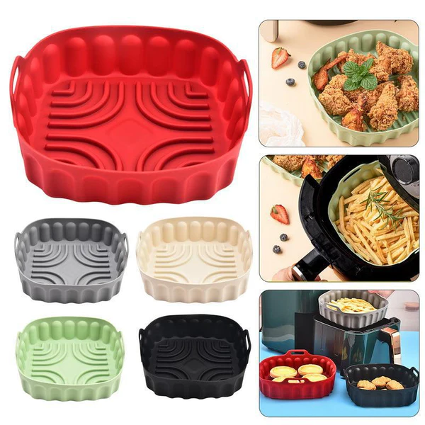 Air Fryer Silicone Baking Tray 2.0- 🔥2 Pcs (1 Pack-Random Color）
