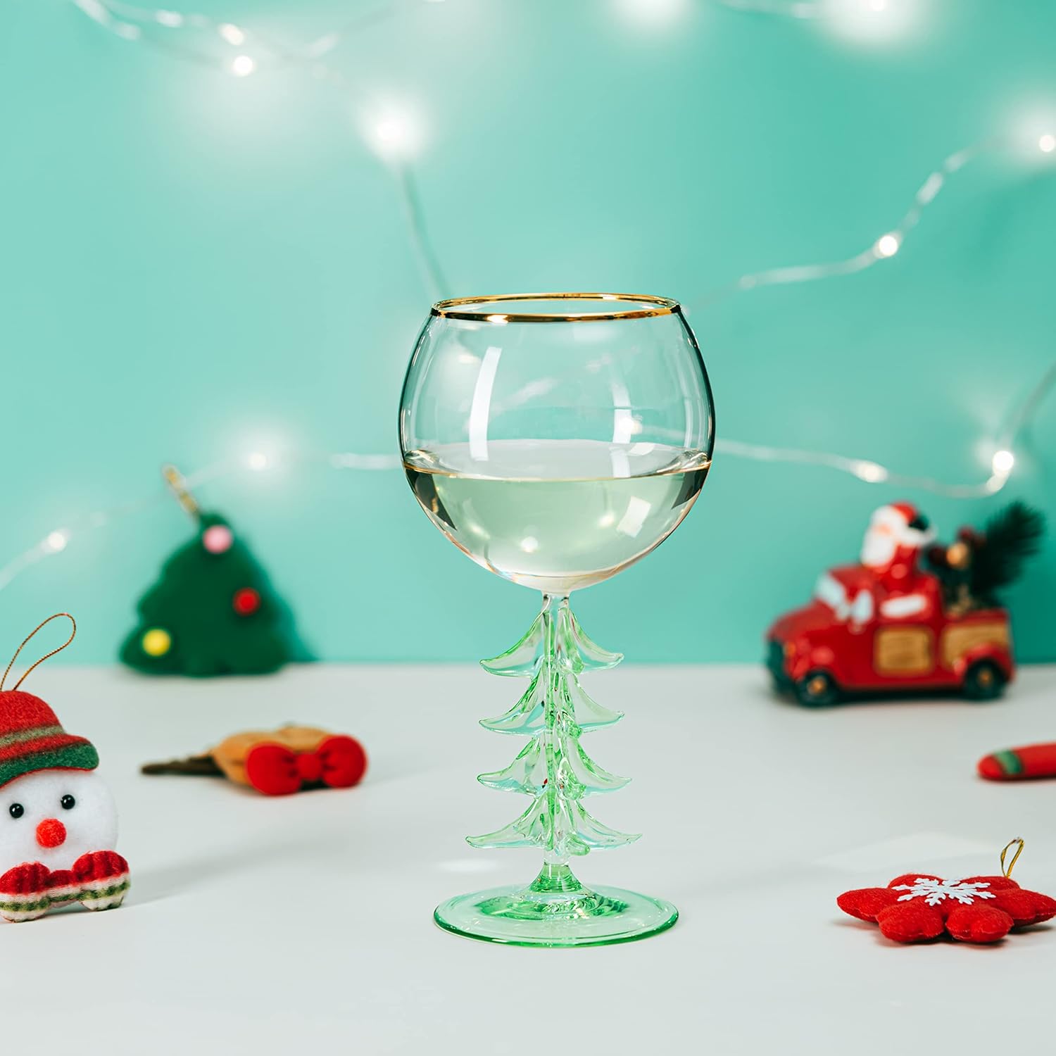 🎅2024 Christmas Promos🔥Crystal Christmas Holiday Tree Stemmed Wine Glass