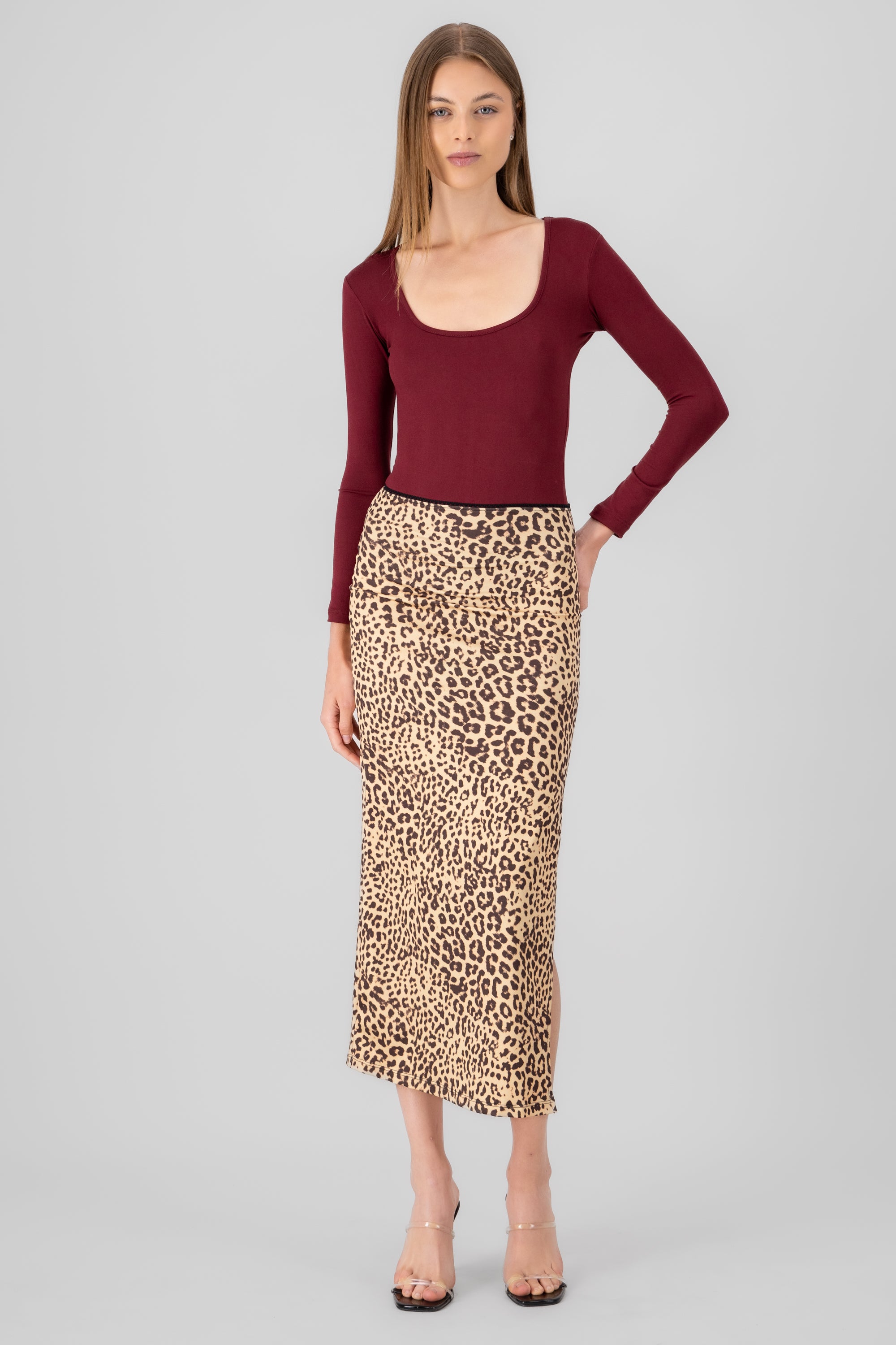 Animal Print Maxi Skirt