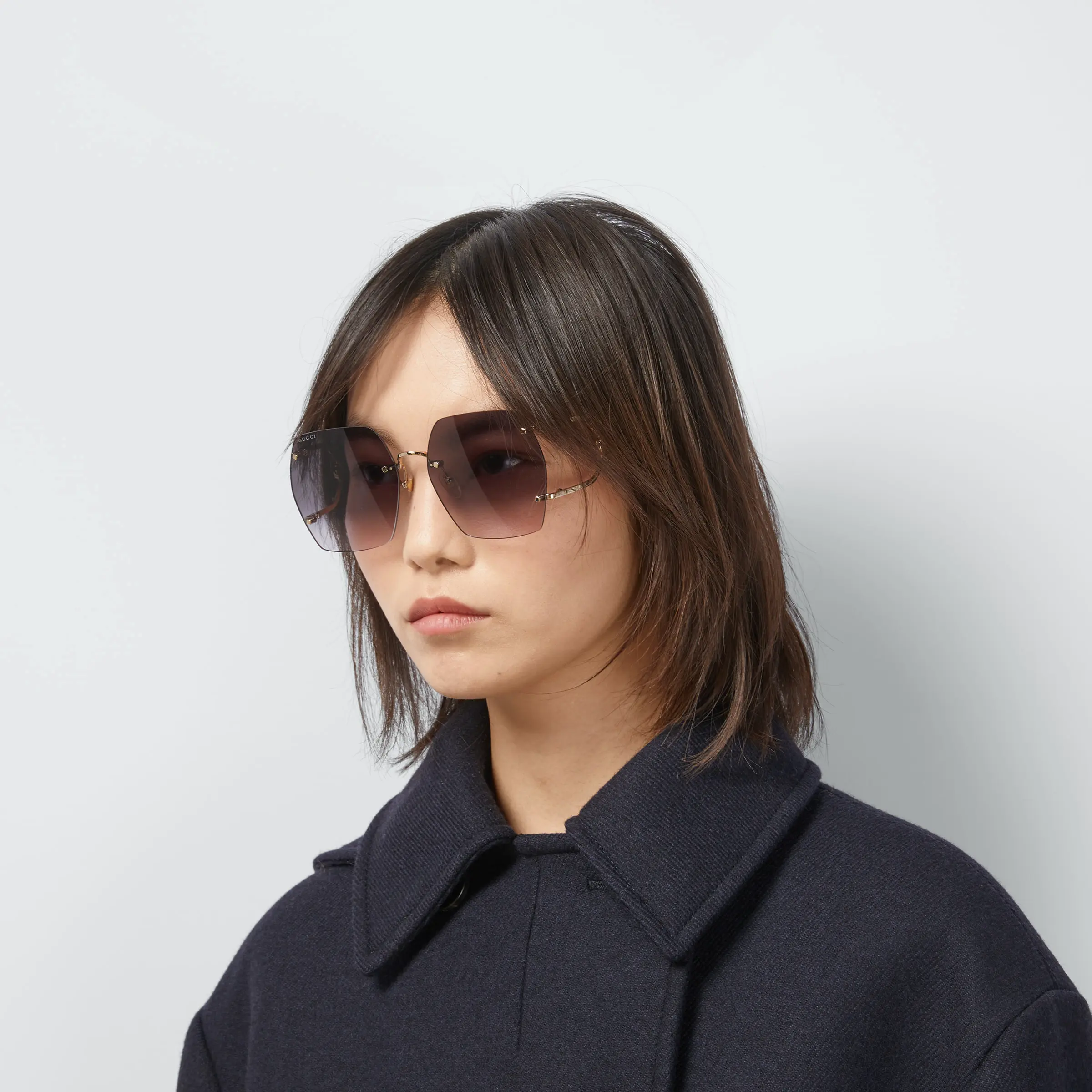 Gucci Geometric Frame Sunglasses