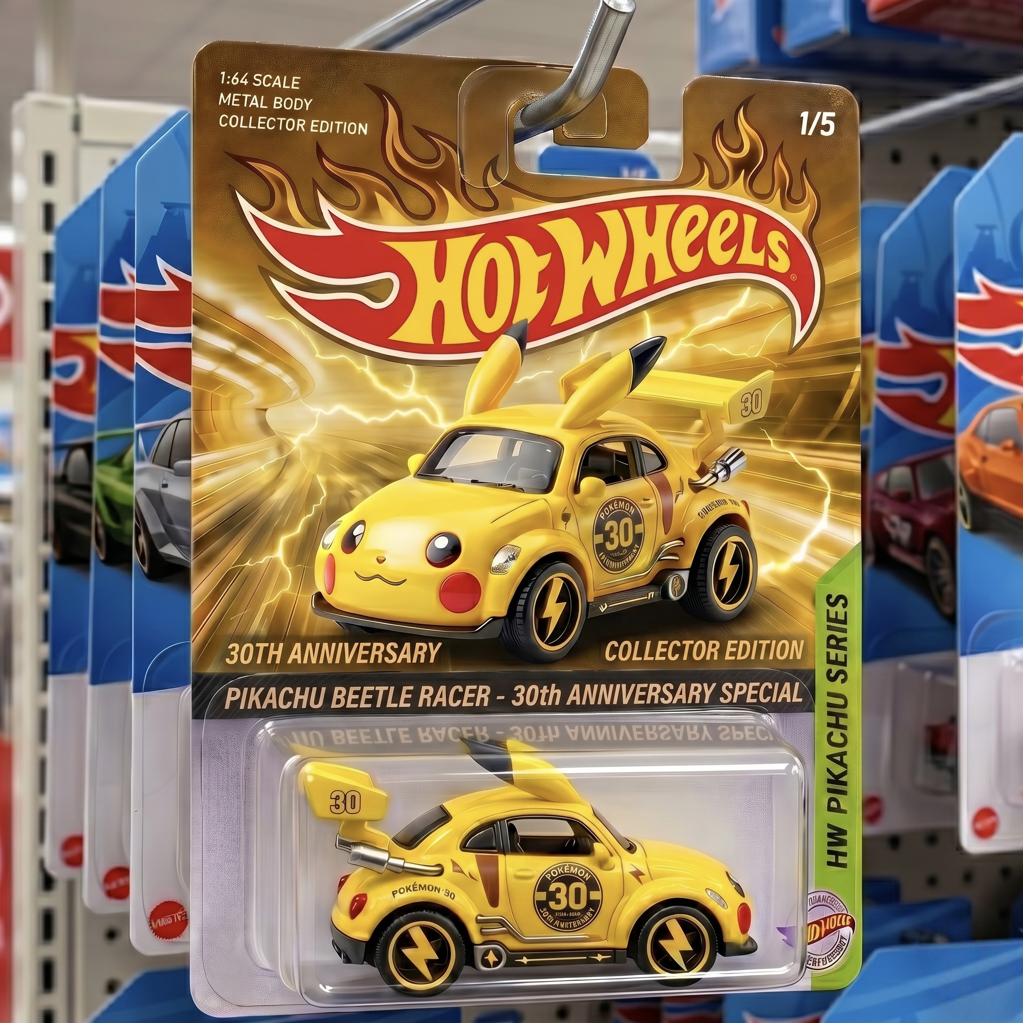 ⚡ Hot Wheels Pikachu Beetle Racer - 30th Anniversary Special