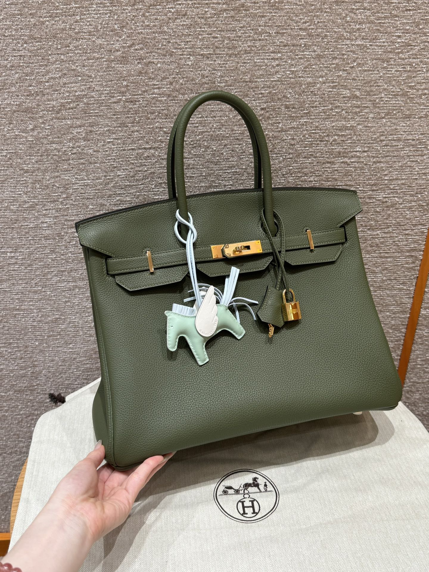 Hermès Birkin 61 Olive Green Handbag(Handmade to Order)