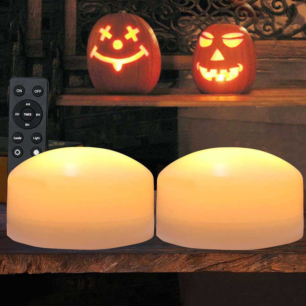 💥ON SALE💥2-Pack Orange LED Pumpkin Lights with Timer & Remote 🎃 🧡