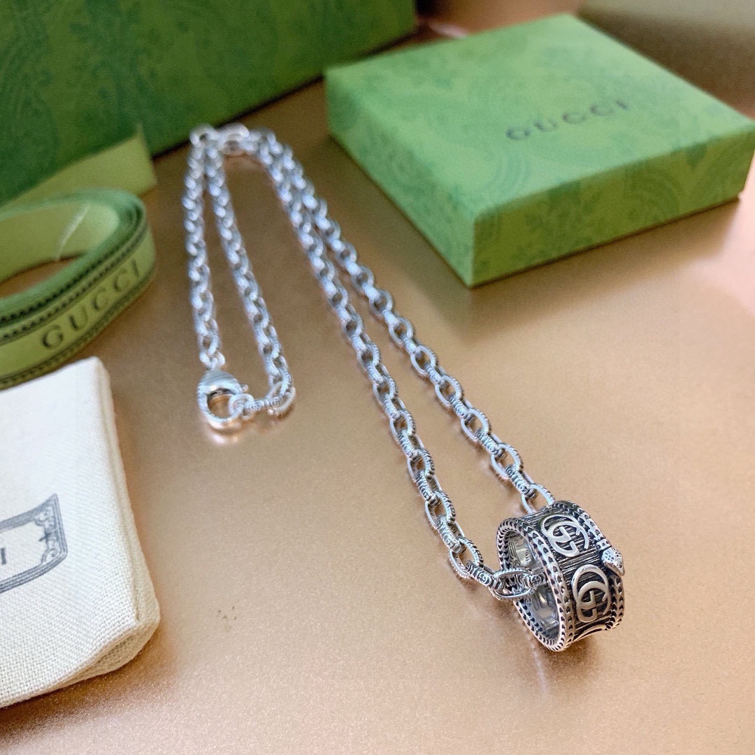 Gucci Anger Forest Series GG Ring Chain Necklace